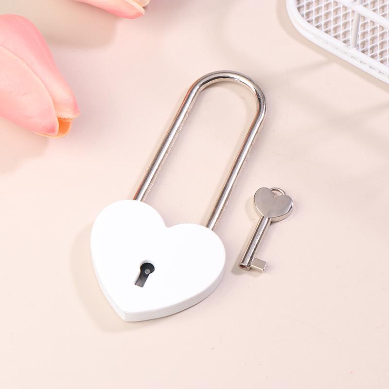 1 Set Metal Heart Shaped Padlock Antique Style Love Lock Set With Key Wedding Valentine'S Day Gifts Couple Wishing Lock