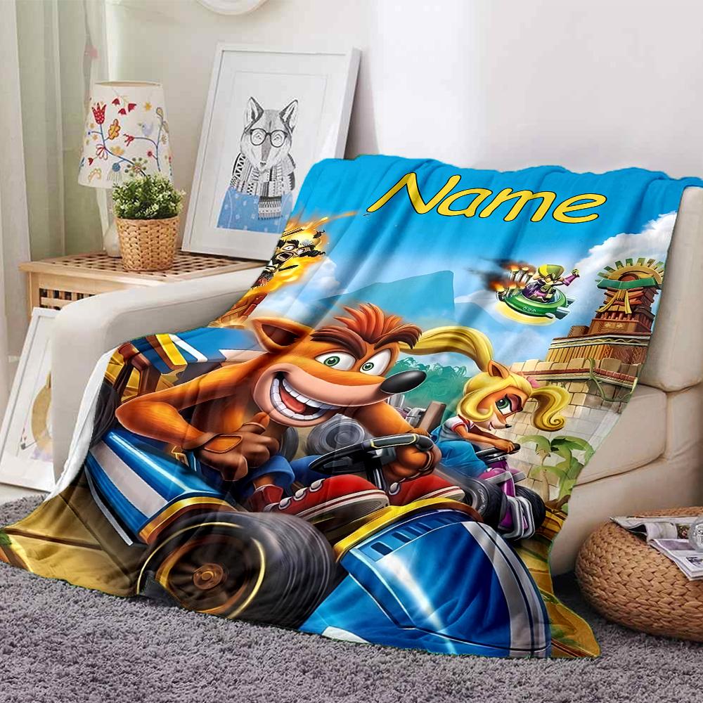 Customiz Name Personality Crash Bandicoot 4 It's About Time Blanket Soft &Warm Sofa Office Bed Travel Lunch Break Blanket, Gift Suitable All Seasons