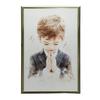 Pierwsza Komunia Święta - Modlący Się Chłopiec Pierwsza Komunia Święta - Modlący Się Chłopiec, 40X50 Cm, Rama Aluminiowa Złota, Papier Matowy 230 Gsm