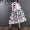 MODIQUE, летняя новая классическая рубашка больших размеров, женская свободная лоскутная хлопково-льняная одежда с принтом, повседневные женские платья в с...