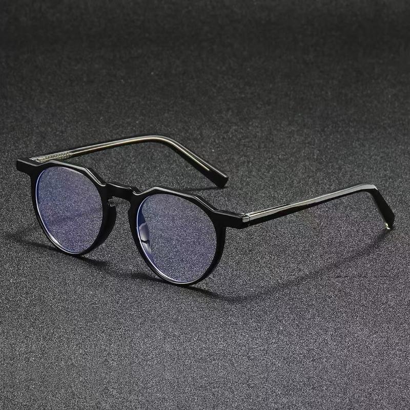 Unisex Simplicity High-End Anti Blue Light Glasses Oval Frame Trend Decoration Color Splicing Computer Optical Eyeglasses