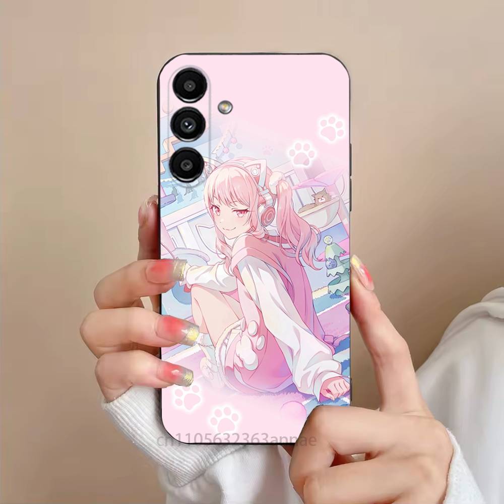 P-project Игра sekai M-Mizuki Чехол для телефона Samsung S25,24,21,22,23,S30,Ultra,S20,Plus,Fe,Lite,Note,S10,S9,Черный Мягкий