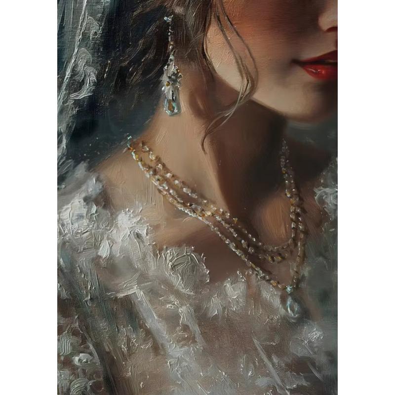 Dark Victorian Elegant Woman Lace Veil Posters Canvas Printing White Skirt Wedding Dress Bride Vintage Wall Art Room Home