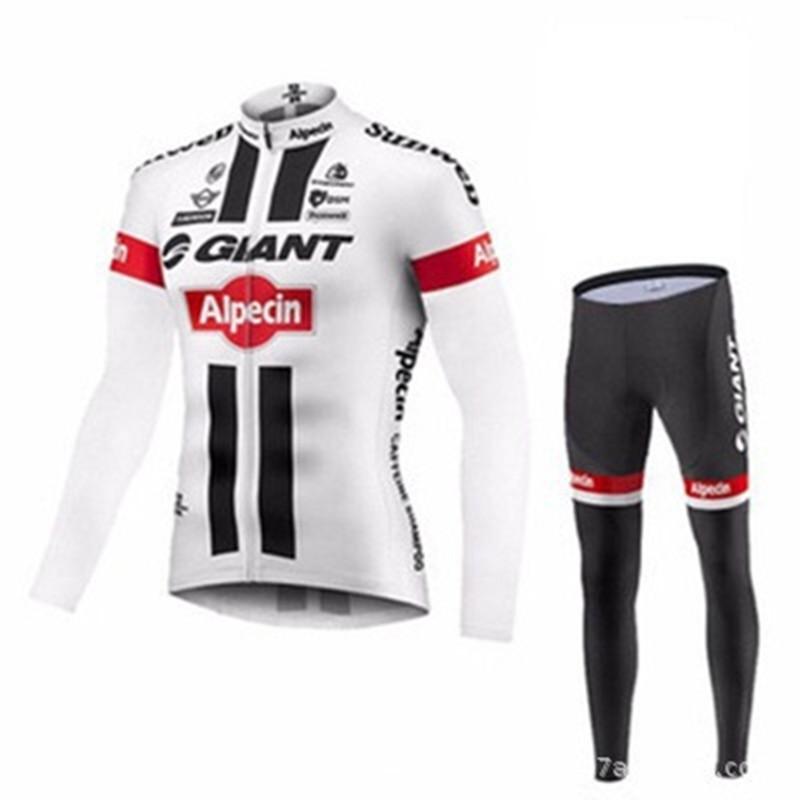Winter Thermal Fleece Cycling Set Long Sleeve Jersey Pants Road Mountain Bike