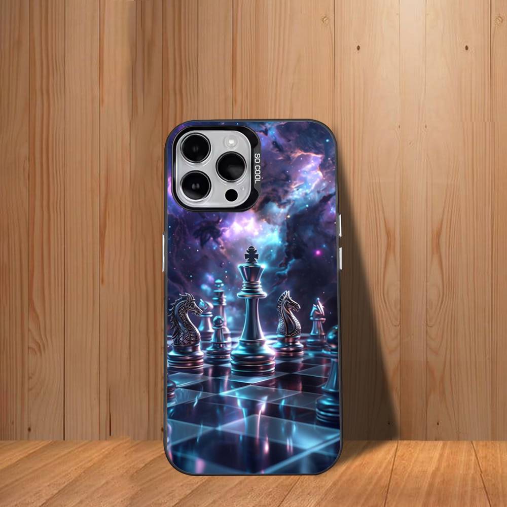 C-Chess Board-ES Phone Case For iPhone 17,16,15,14,13,12,11,Mini,Pro,SE,MAX White Matte Shockproof Cover