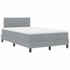 Box Spring Bed with LED Light Strips Light Gray 120 x 200 cm Fabric