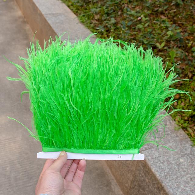 1meter 8 -10cm White Ostrich Feather Trims Natural Black Ostrich Feather For Craft Ribbon Fringe Skirt Party Clothing Plume Decor