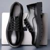 Men Dress Shoes Lace Up Patent Leather Men Oxfords Platform Black  Round Toe Solid Business Luxury Shoes Men Free Shipping
