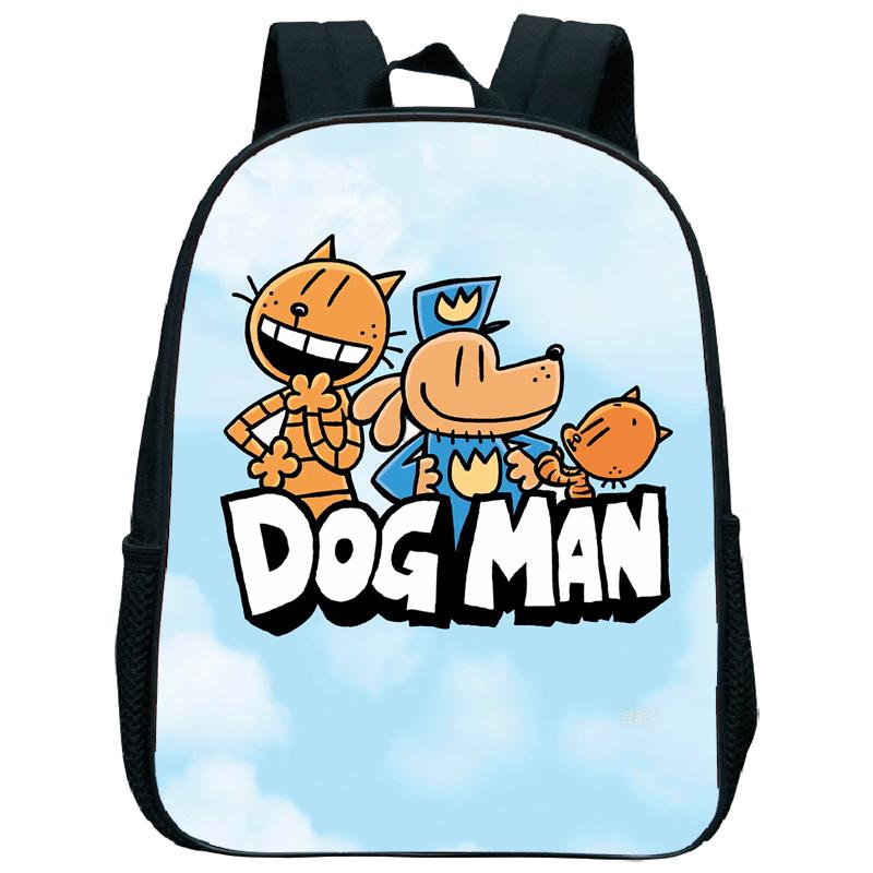 Dog Man Kindergarten Backpack 12 Inch Dogman Children Boy Girl Nursery Shoulder Bag Toddler Back to School Birthday Gift