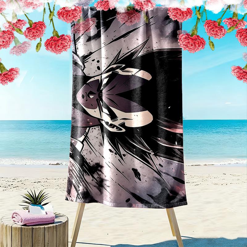Dragon Ball Print Beach Towel, Large Soft Quick Dry Towel for Beach Camping Swimming