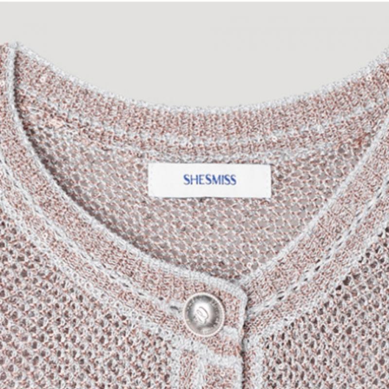 [shs Miss] Metal Round Neck Cardigan Sskcdp22020