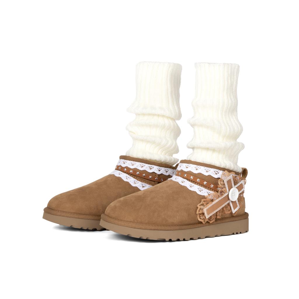 UGG КЛАССИЧЕСКИЕ УЛЬТРА МИНИ Снежные ботинки из овчины Женские Коричневые 1116109-CHE(Команда186-)