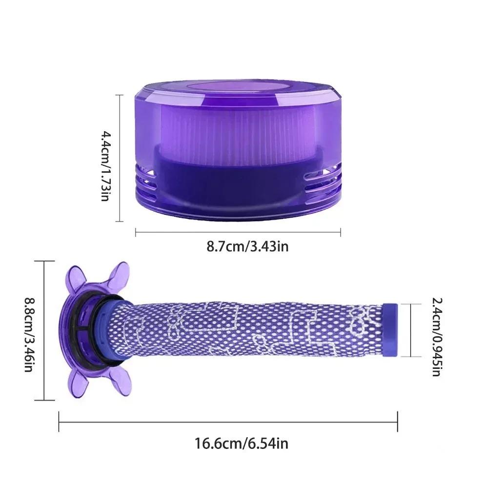 Filter for Dyson V8 for FOCUS Mattress SV25 SV37 Handheld Vacuum Cleaner, Replacement Pre Post Filter Part No. 965661-05