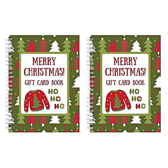 Merry Christmas Gift Card Book 10 Pages Greeting Card Album Keeper DIY Spiral Bound Christmas Gift Card Holder Xmas Gifts for Family Friends Students