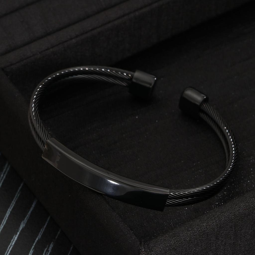 18K Gold Plated Stainless Steel Open Cuff Bracelet Open Design Adjustable Punk Men Jewelry Jewelry Bangle
