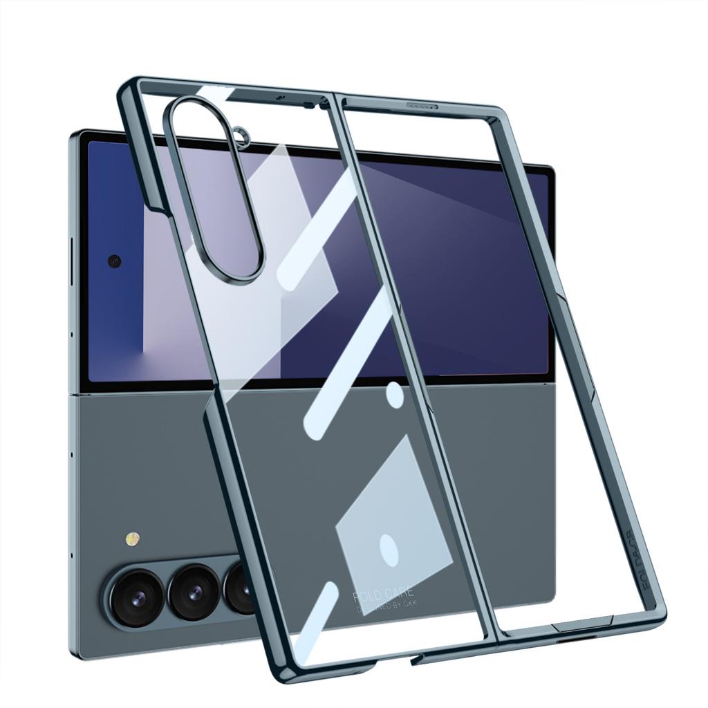 Чехол для мобильного телефона Samsung Z Fold7 Гальванизированный ПК Призрачный Большое отверстие Прозрачный Защитный чехол для складного экрана Fold7