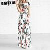 Women's Fashion Summer Spring Floral Print Short Sleeve O-Neck Casual Dresses