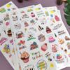 2sheets Cartoon Cake Happy Birthday Laser Sticker Birthday Gift Packing Label Sticker Scrapbook Photo Album DIY Decor Stickers
