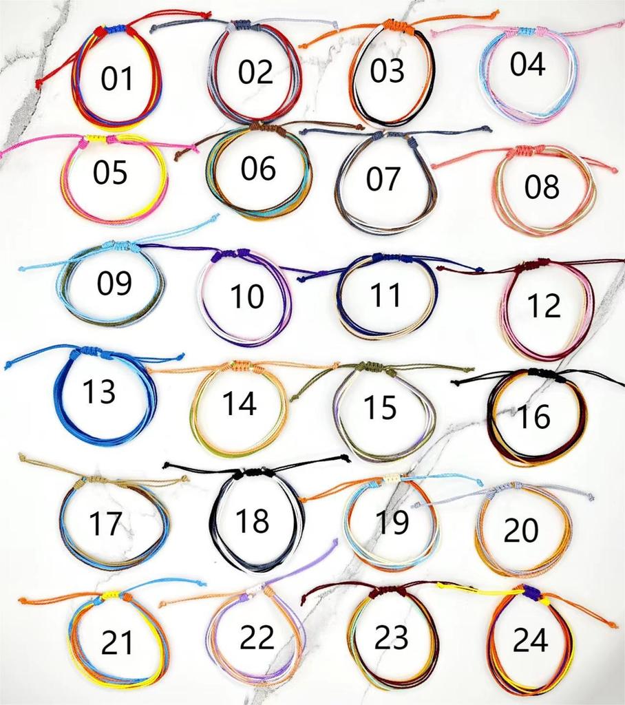 Разноцветный браслет дружбы из тайваньской вощеной нити