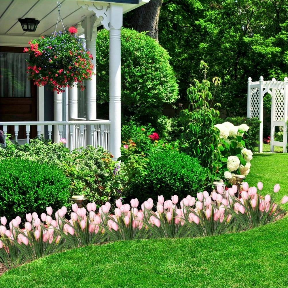 Букет из 6 шелковых тюльпанов, искусственные тюльпаны, всего 30 головок, искусственная цветочная композиция для домашнего офиса, вечеринки, свадьбы, отличный подарок на День матери