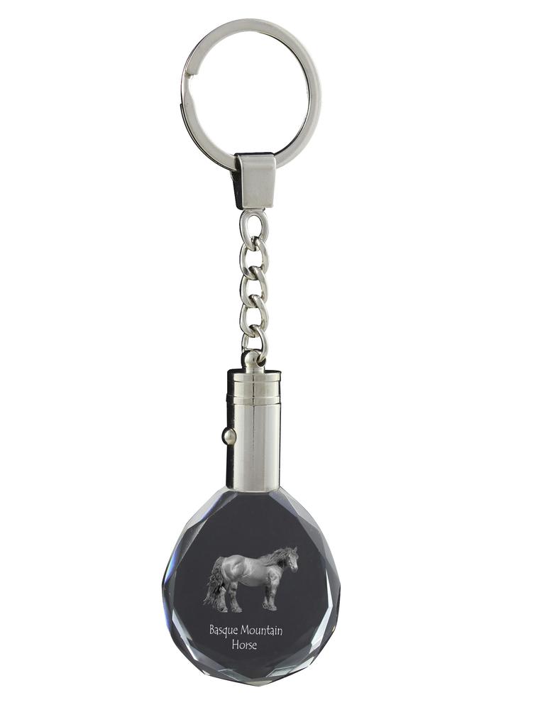 Basque Mountain Horse - Pendant with a Picture of a Horse, Crystal Key Ring In a Gift Box, Unique Gift by Art-Dog Brand