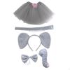 Elephant Ears Headband Nose Bow Tie Tail Tutu Skirt Costume Accessories