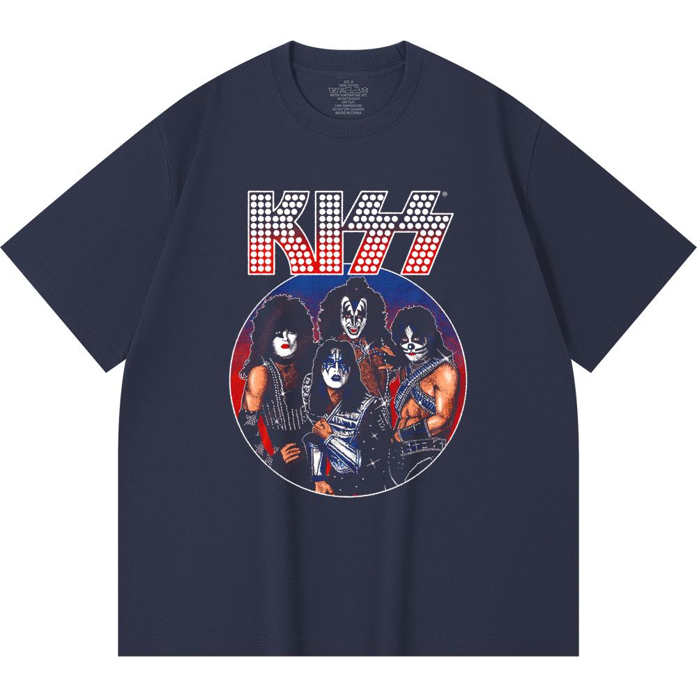 Хлопковая футболка плотностью 230 г/м² 100% Хлопок Heavy Metal Футболка с принтом рок-группы Популярная музыка Унисекс Тяжелая хлопковая футболка