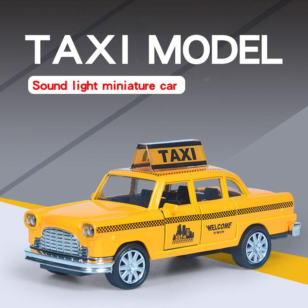 Zinc Zinc Zinc Alloy Taxi Model Toy Rubber Taxi Car Car Funny Miniature Toy Car  Kids Toys