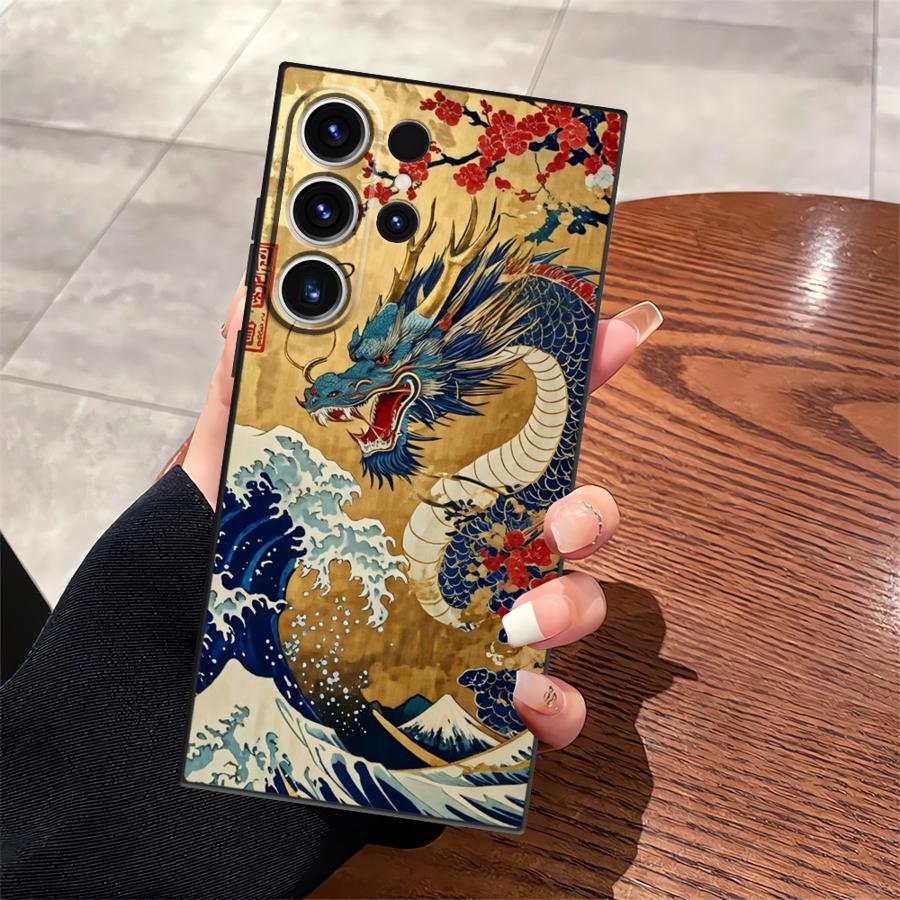 Мультяшный ретро-чехол с драконом для Samsung Galaxy S26 Ultra S20 Ultra Note 20 8 9 10 S24 S21 FE S23 S25 Plus S10 S9 Funda Чехол для телефона