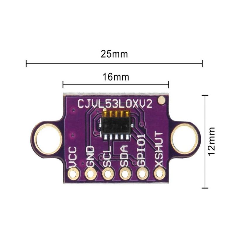 1-10PCS VL53L0X Time-of-Flight (ToF) Laser Ranging Sensor Breakout 940nm GY-VL53L0XV2 Laser Distance Module I2C IIC with Pin