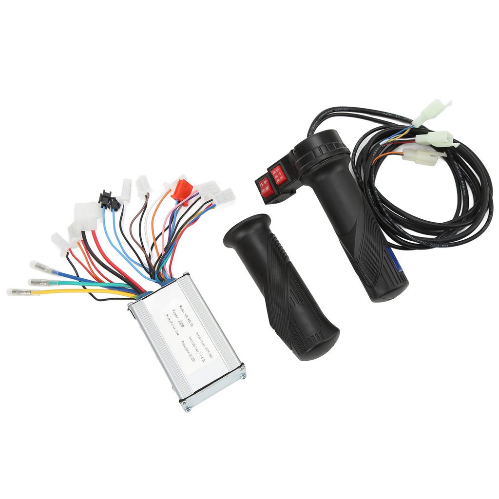 350W Electric Bike Brushed Speed Controller Set with Reverse Function Three Speed Throttle Grip for Upgrade 24V 36V