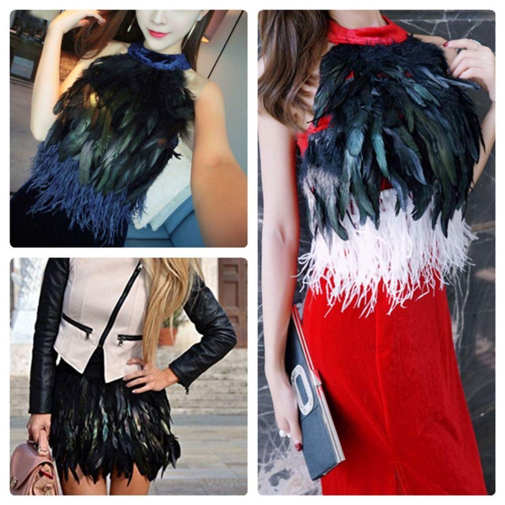 1 Meter Sewing Decoration Feathers Trim Ribbon Tassel Apparel Fabric for Halloween