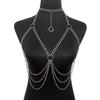 Сексуальная цепочка для тела Женская металлическая цепочка для тела Харнес Ювелирное украшение Декорация Фестиваль Рейв Танцевальный костюм Аксессуары