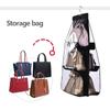 4 Pcs 6 Pockets Hanging Purse Handbag Organizer Bag Collection Clear Storage Holder Wardrobe Closet Space Saving Shelf