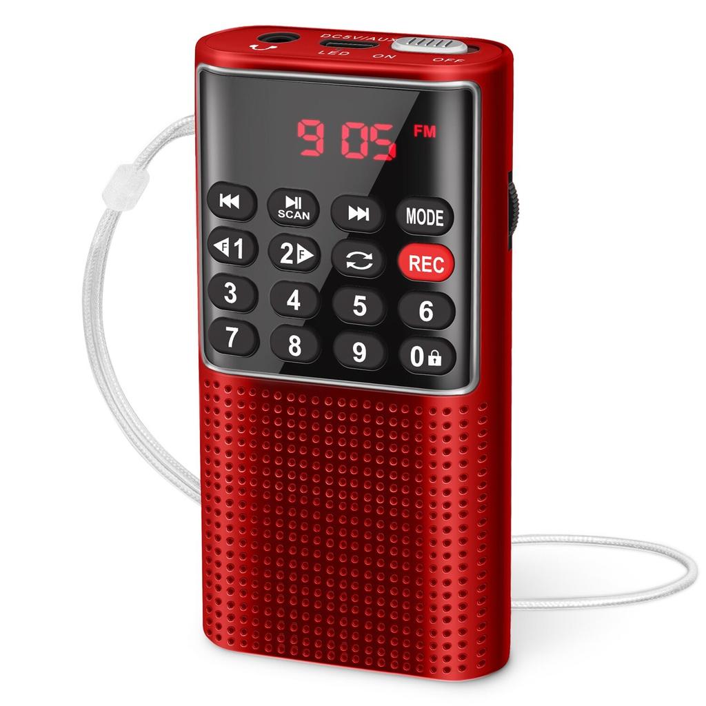 Мини-портативное карманное FM-радио, ручной MP3 Walkman с диктофоном, перезаряжаемая батарея 500 мАч для пеших прогулок, ходьбы, кемпинга