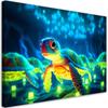 Canvas Print, Turtle Underwater Neon