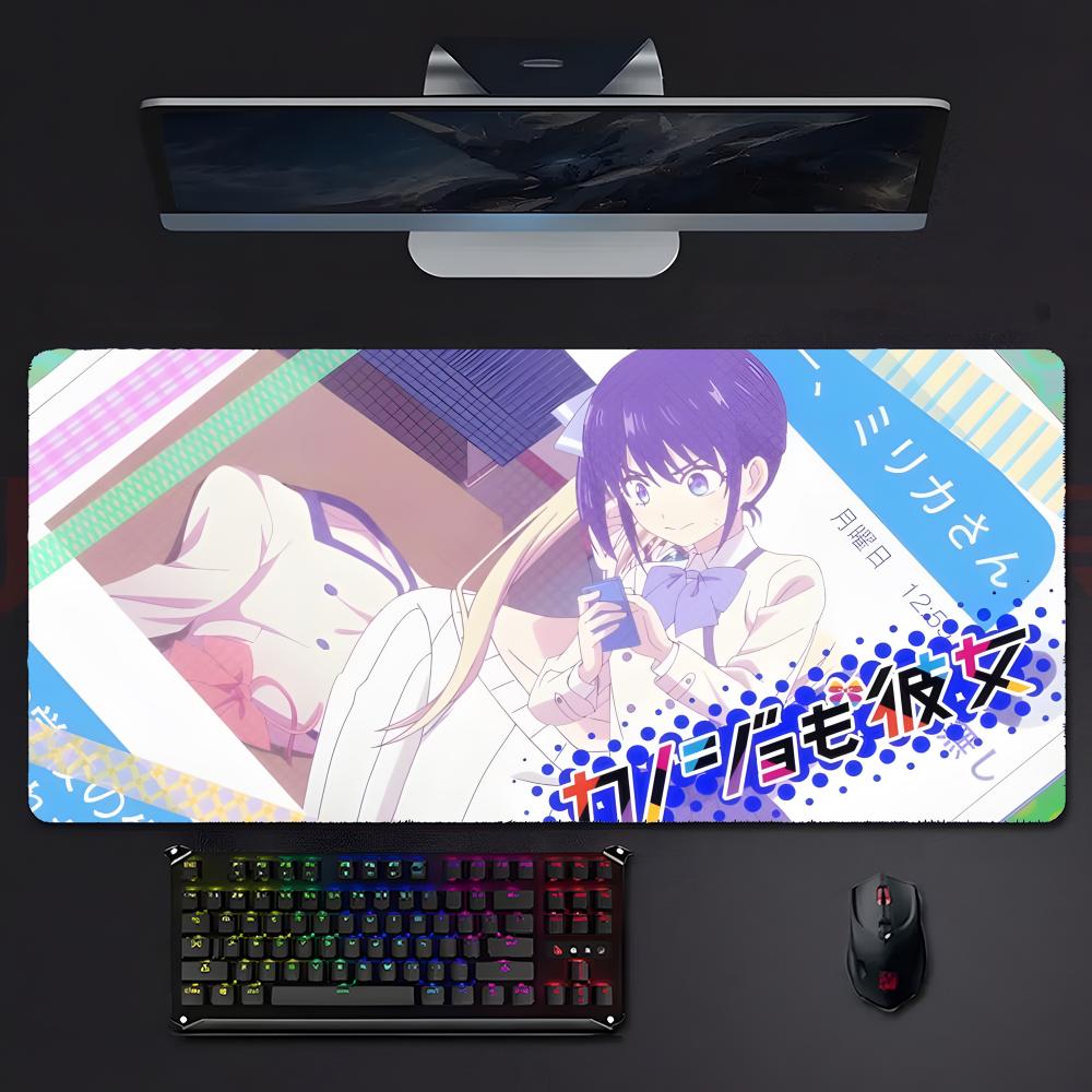 Funny Romantic Anime Kkanojo Mo Kanojo Mouse Pad Mousepad Large Gaming Lockedge Thickened Pc Table Desk Mat