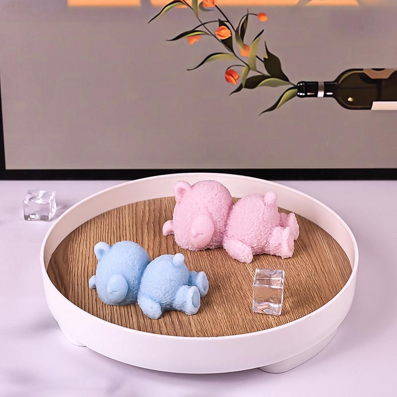 Милые 3D формы для муссового торта в виде спящего медвежонка, силиконовая форма для мороженого, топпер для кекса, формы для украшения торта, аксессуары для DIY выпечки