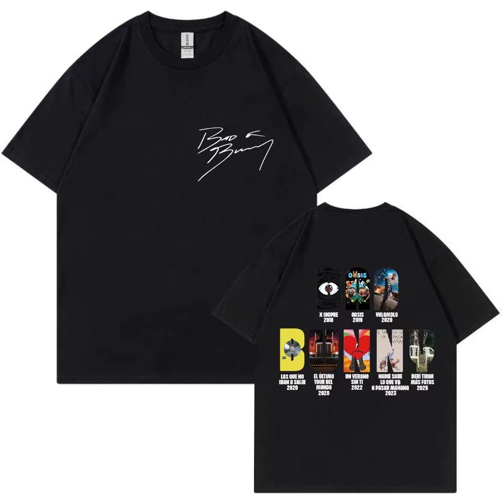 Bad Bunny Album Cover Graphic Hip Hop Tshirts Unisex Unisex Fashion Y2k Shirt Cotton Oversized Aesthetic Casual Oneck Hipster Top