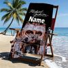 Custom Name Personalized Michael Jackson Print Beach Towel, for Trip Camping Beach Party Home Decor, Birthday Gift for Family & Friends
