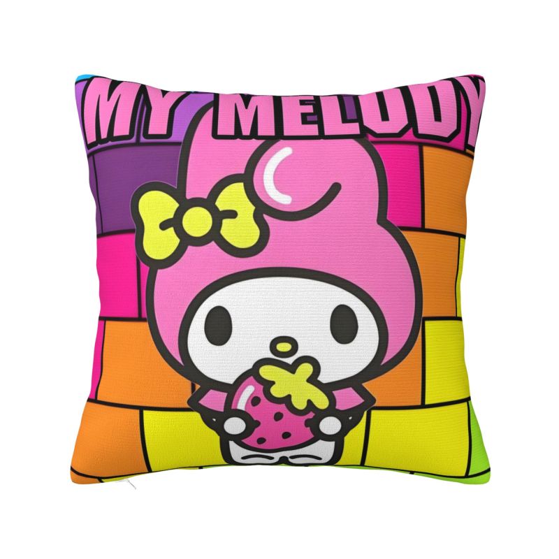 Индивидуальная роскошная наволочка для подушки Sanrio My Melody в стиле аниме для дивана, полиэстер, мультяшная, милая, декоративная для спальни