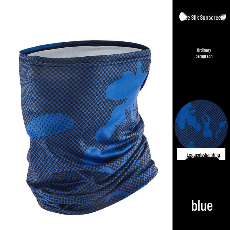 Мужской летний защитный бафф из ледяного шелка для лица и шеи - Уличная мотоциклетная и велосипедная солнцезащитная маска