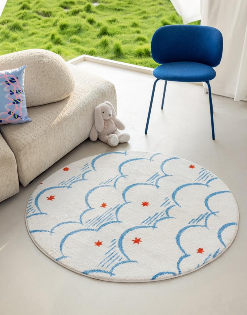 Современный стиль украшения гостиной круглый ковер утолщенный плюшевый прикроватный коврик ковры с мультяшным рисунком для спальни дома пушистый мягкий ковер