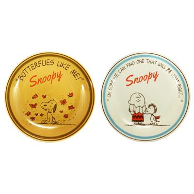 Набор из пары тарелок для пасты PEANUTS 21 см, подходит для микроволновой печи, ретро, сделано в Японии SN920-139