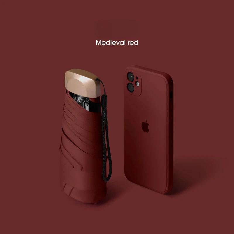 50% Off Mini Sun Umbrella Small Pocket Rain Umbrella Vinyl Folding Umbrella UV Ultraviolet Protection Sun Shade Pocket Parasol