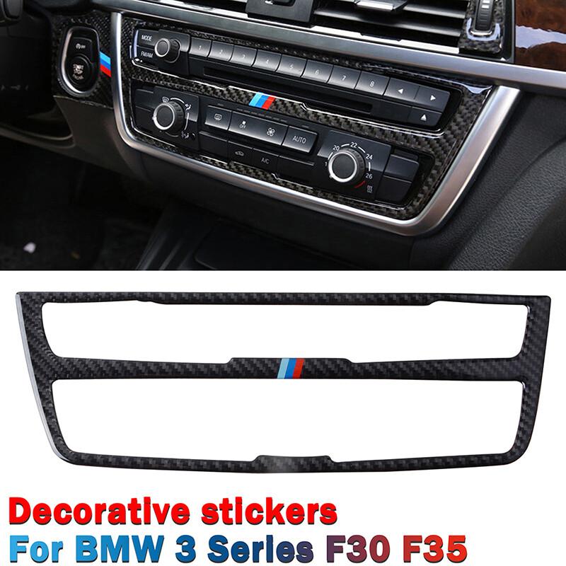 AC Carbon Fiber M Color Center CD Panel Cover Trim For BMW F30 F35 2003-2018