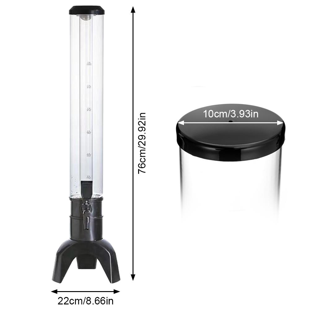 3L Beer Dispenser Beer Tower with Spigot & Ice Tube Beverage Dispenser Transparent Drink Dispenser Bar Accessories