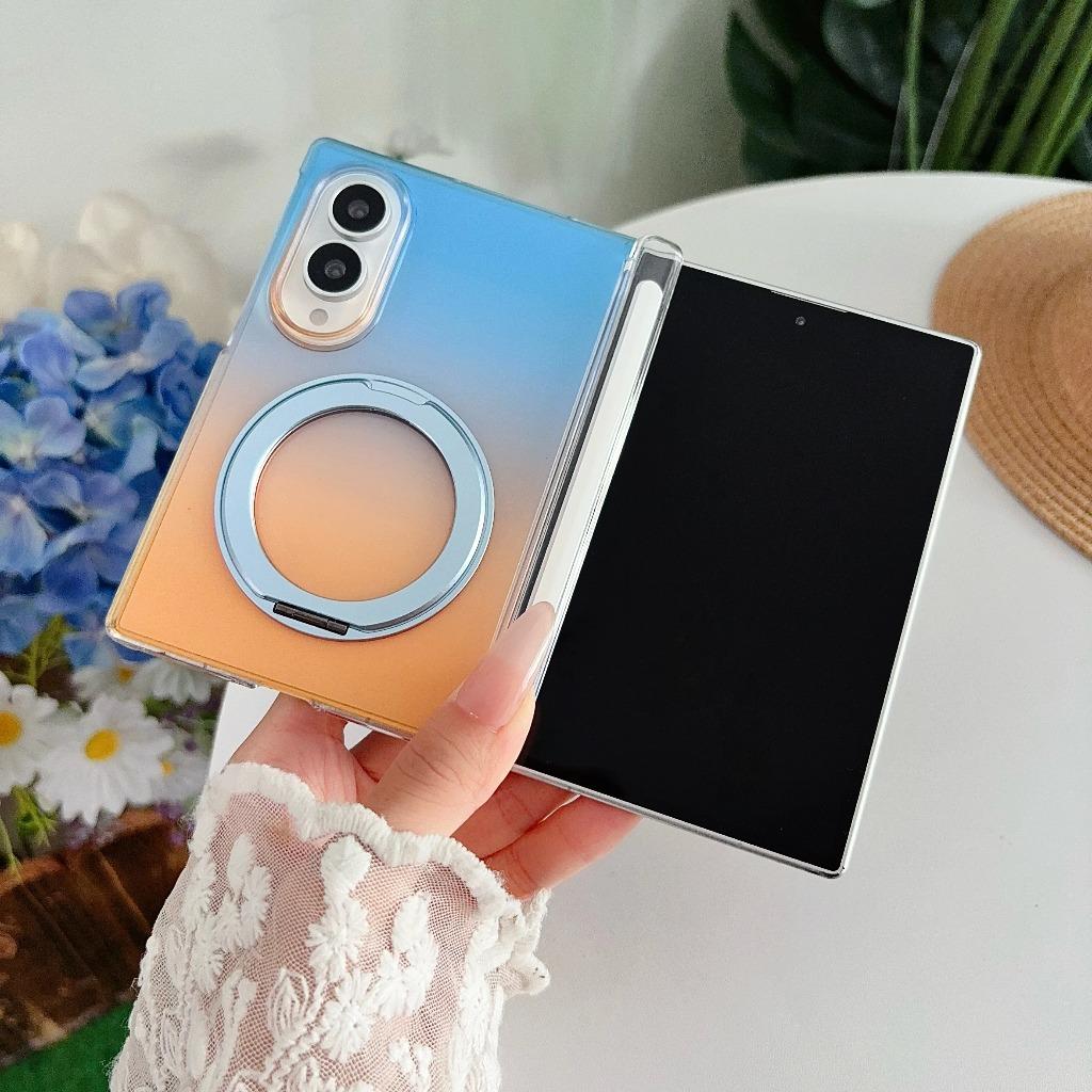 Чехол-подставка с магнитным креплением 360°, с градиентом, для Samsung Galaxy Z Fold 8 Ultra 7 6 5, с защитой шарнира Magsafe