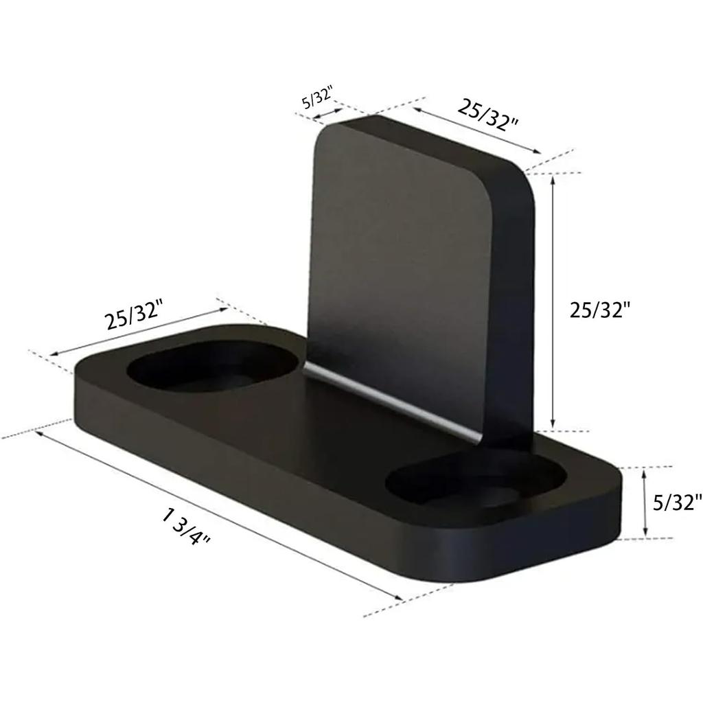 Black Aluminum Floor Guide, Floor Mounted Sliding Barn Door Hardware, Adjustable Bypass Door Guide, 2 Pack