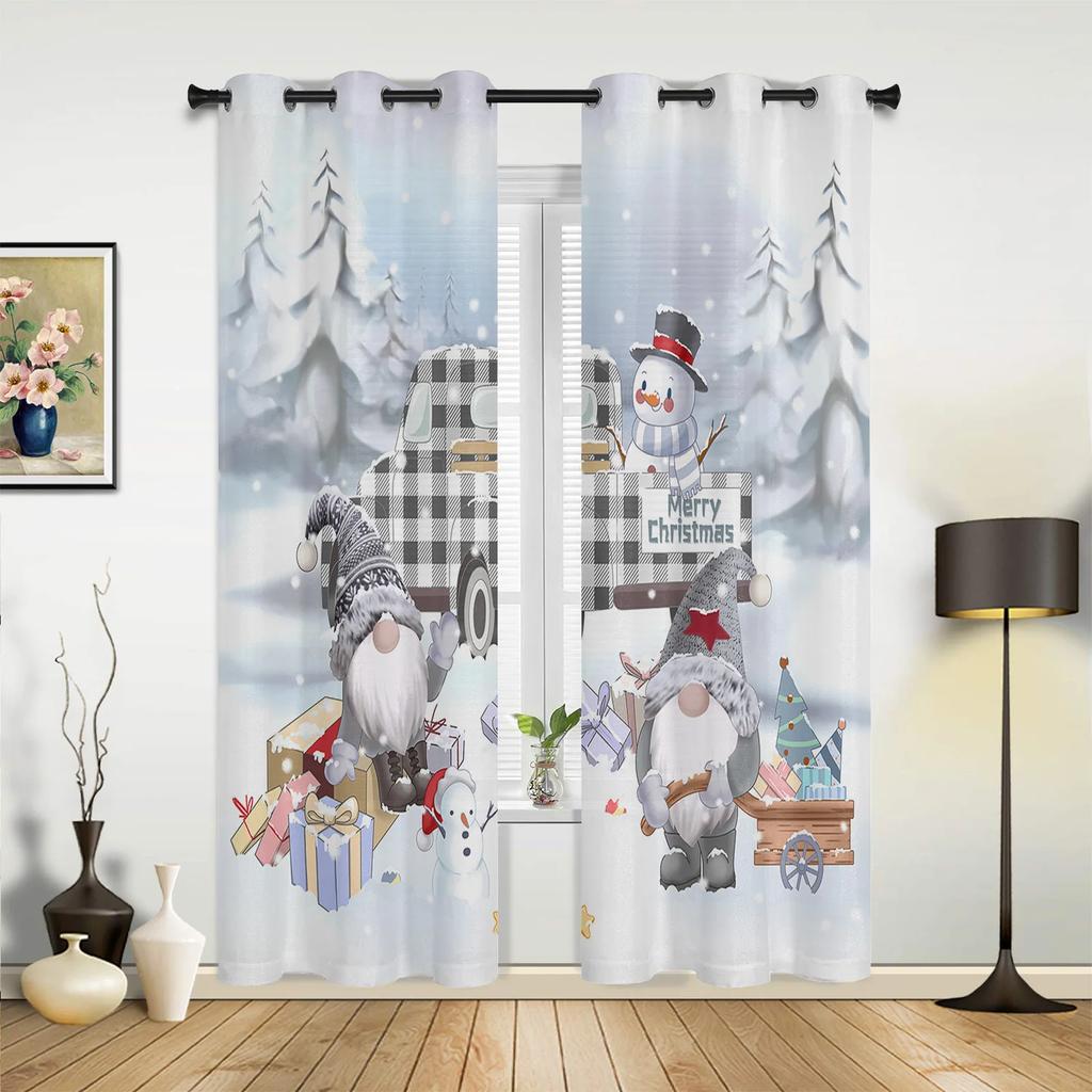 Рождественская елка Подарочные колокольчики Деревня Снег Оконные шторы Декор для дома Спальня Кухня Гостиная Рождественские украшения Рождественские подарки